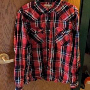JNCO Western Button Snap front shirt Red Plaid XXL